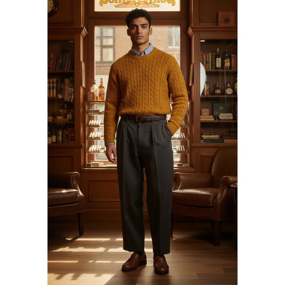 Vintage Escada Wool Pleated Pants Gray High Waist Germany 36x30